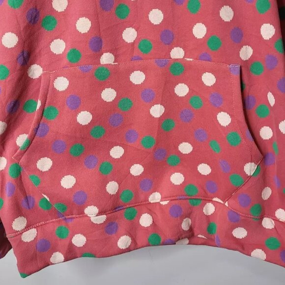 Finis Couture Women's Hoodie Size L Fleece Polka Dot Pull Over - Picture 7 of 7